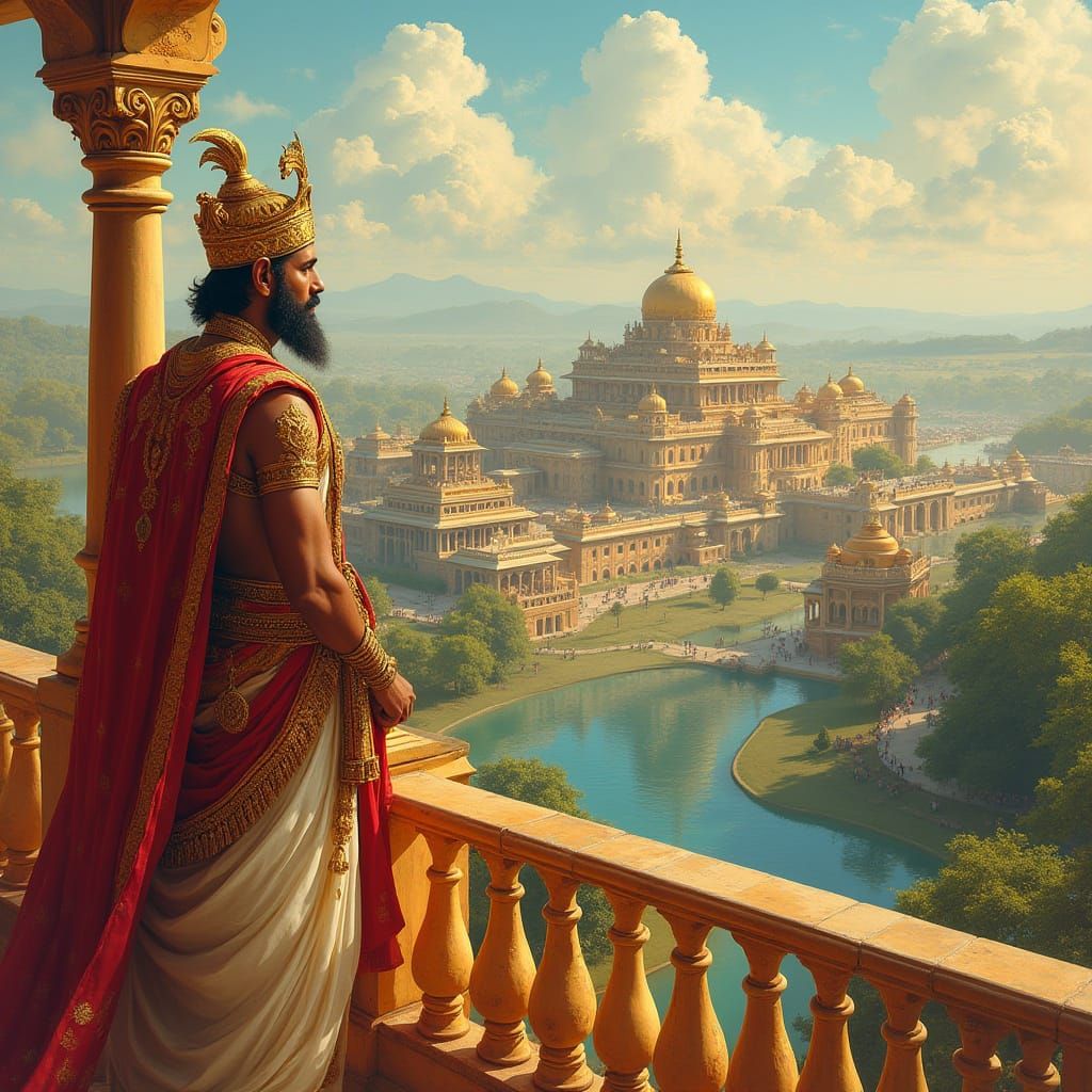 Ancient Indian Palace City in Vibrant Traditional Style