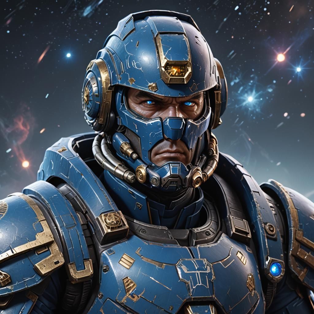 Detailed 3D Space Marine Portrait