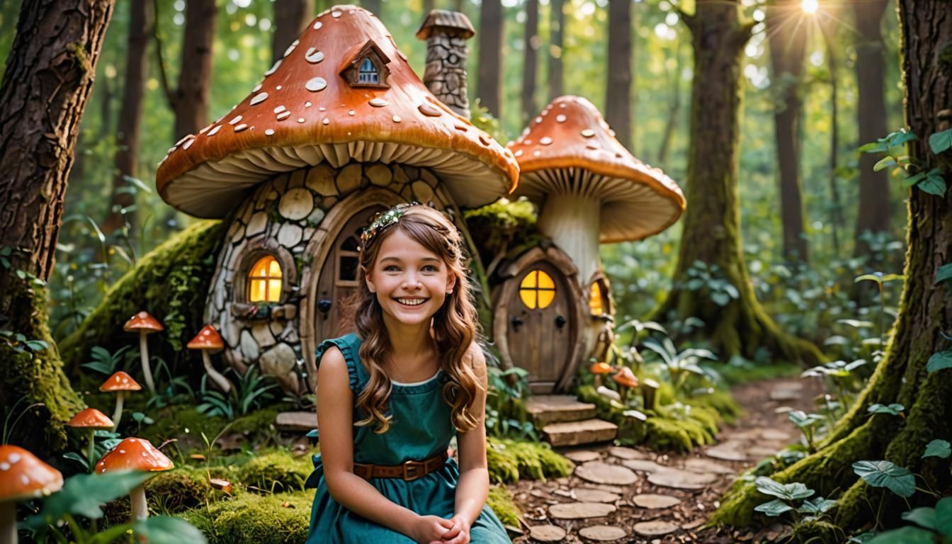 Enchanting Fairy Mushroom House in Forest