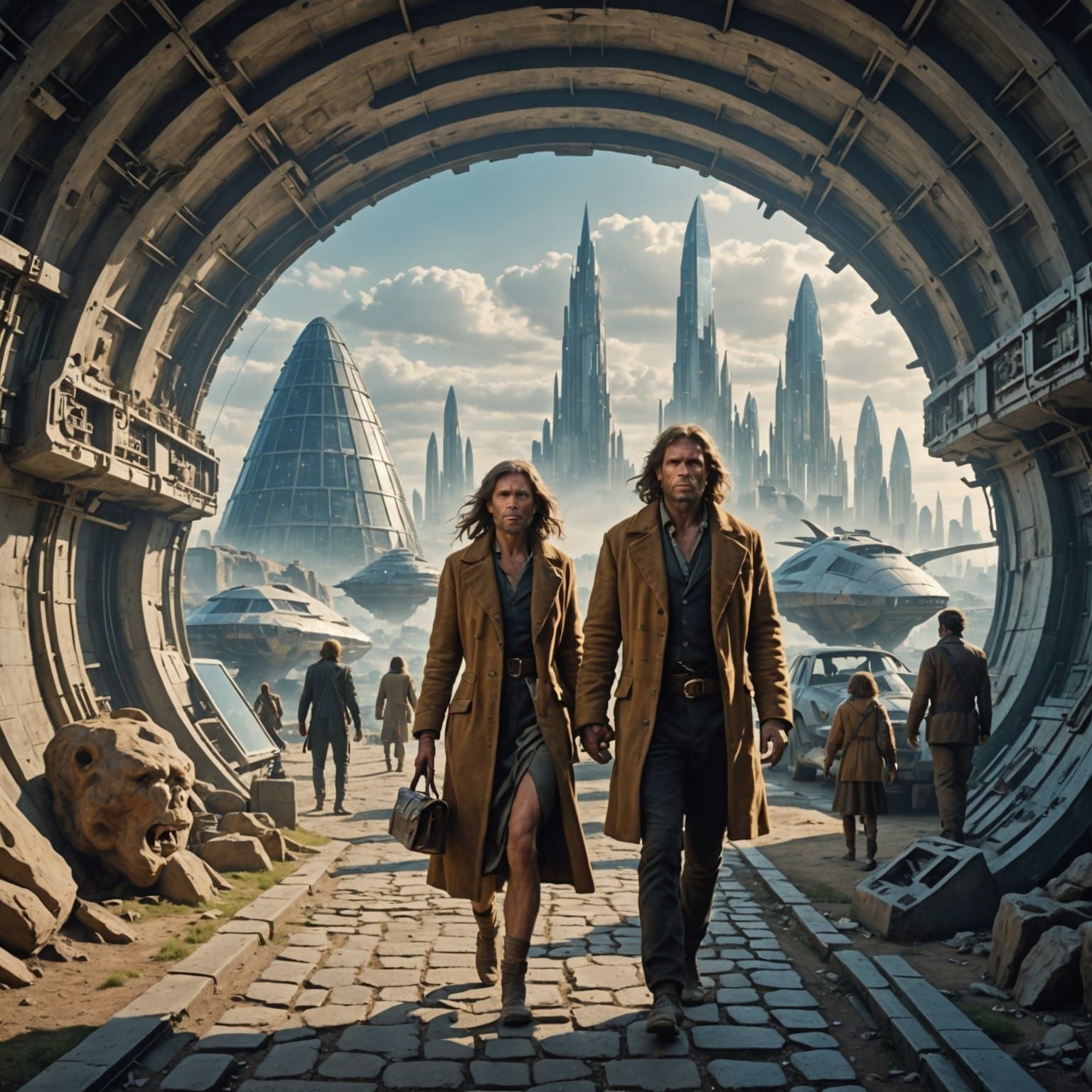 Neanderthals in a Futuristic 30th Century City