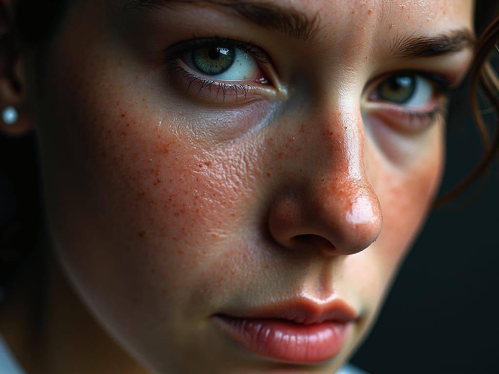 Photorealistic Portrait Emulating Beksiński's Realism