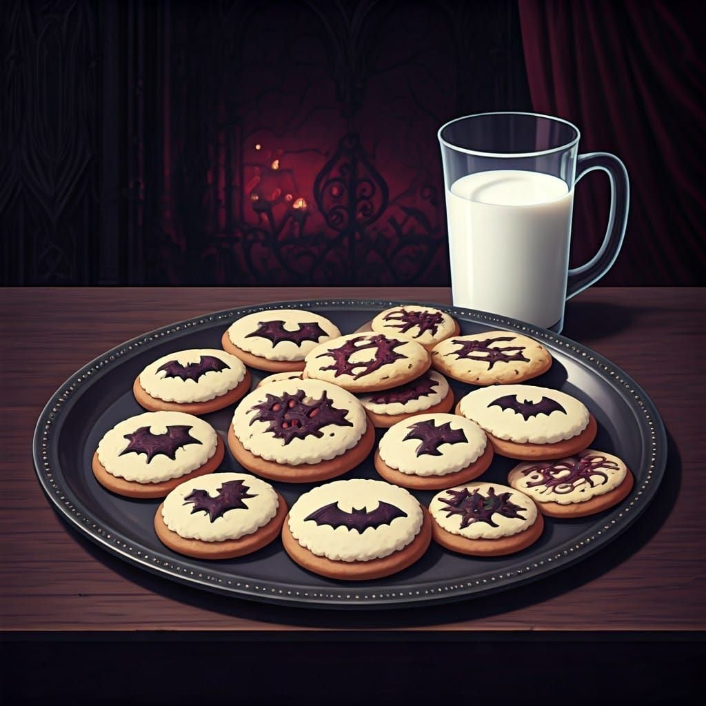 Anime Style Vampire Cookies on Gothic Platter