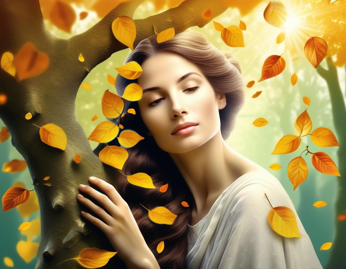 Ethereal Dryad in Enchanting Forest Sunlight