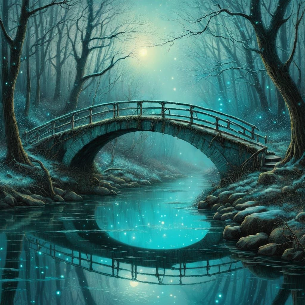 Dreamy Abandoned Bridge in Pastel Hues