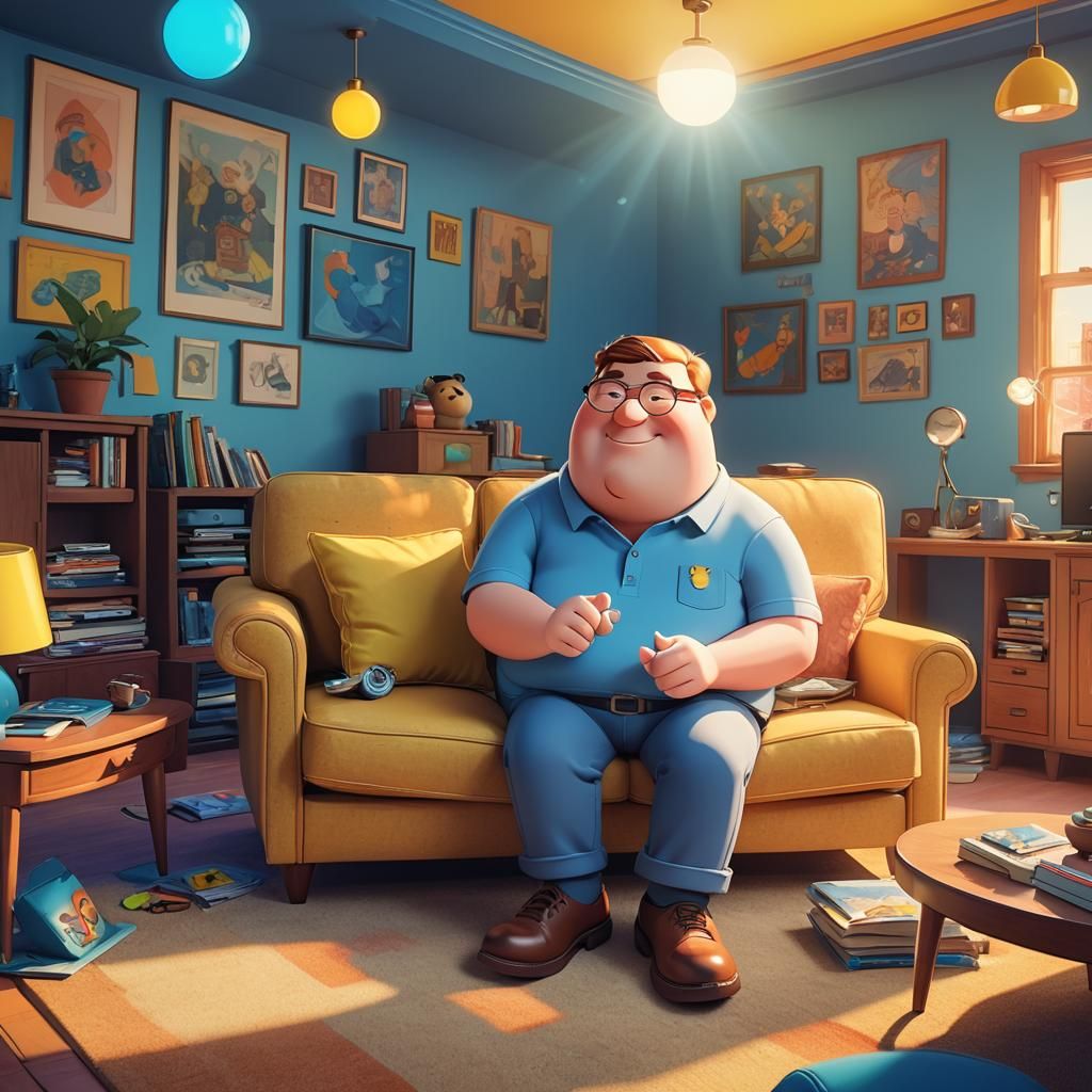Peter Griffin in Pixar-Style 3D Concept Art
