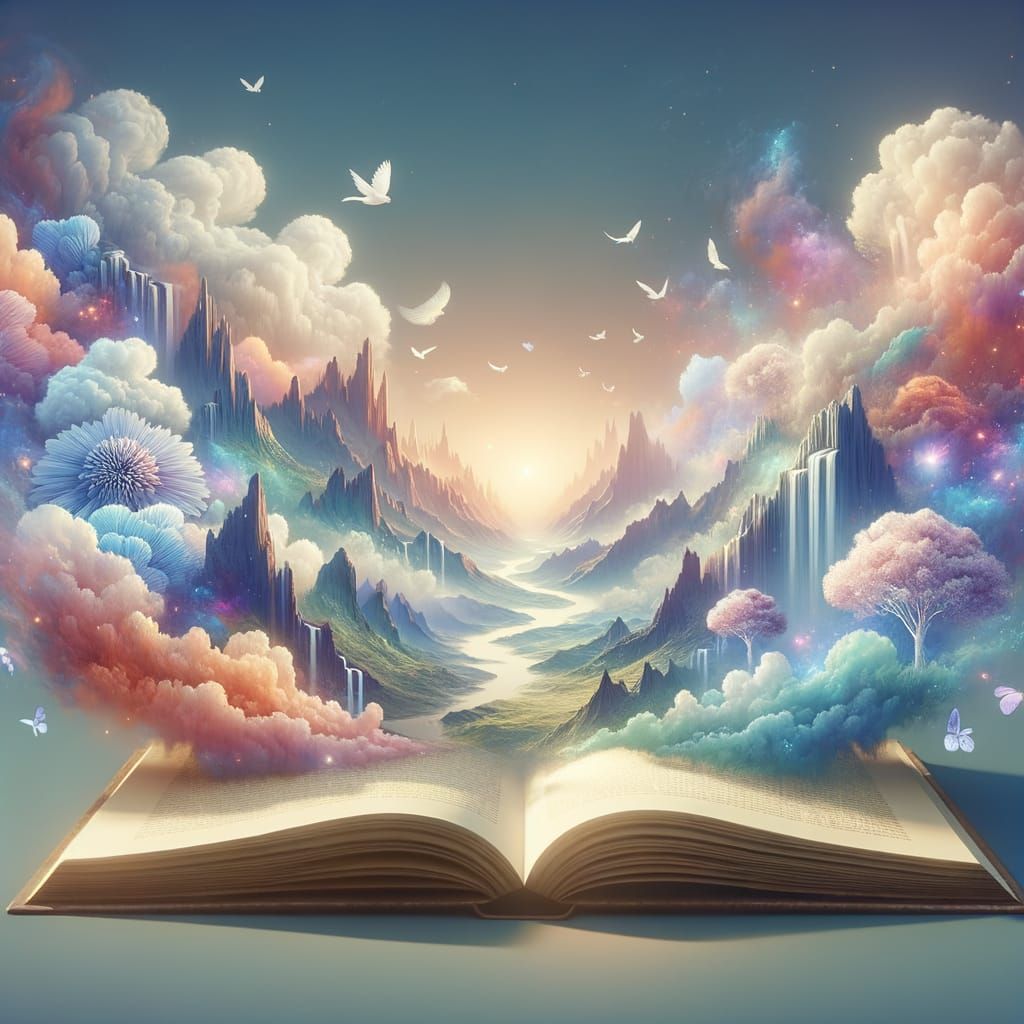 Ethereal Landscapes Emerge from Open Book