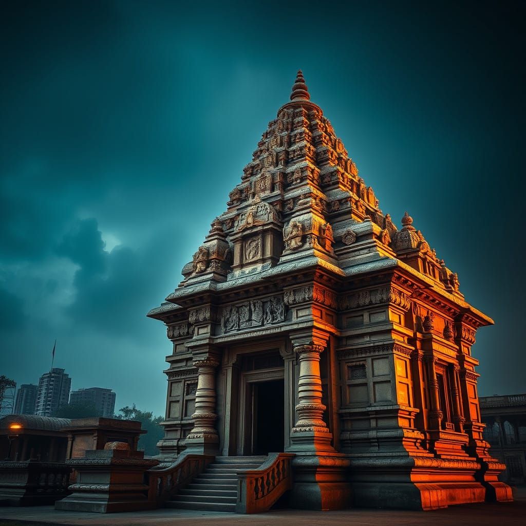 Ancient Indian Temple in Hyperrealistic Detail