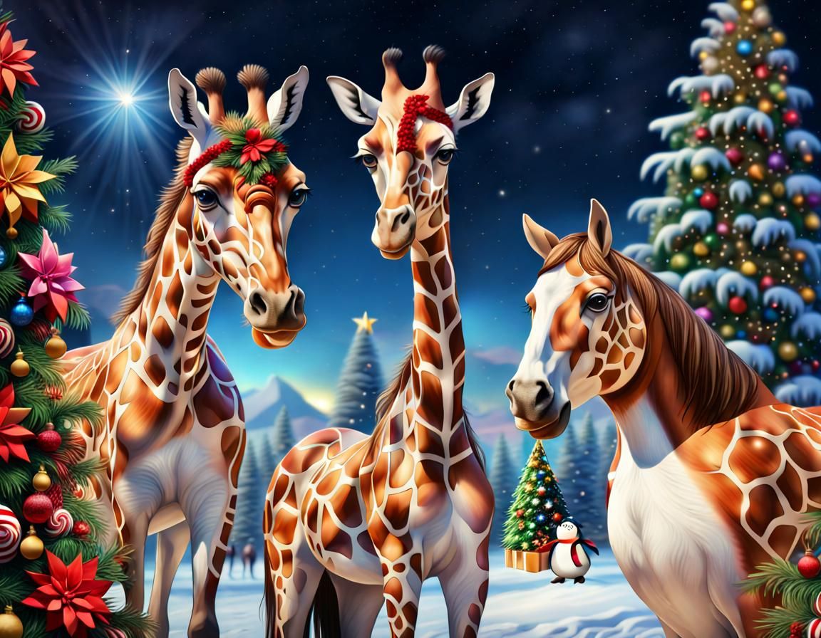 Festive Rainforest Animals Celebrate Christmas
