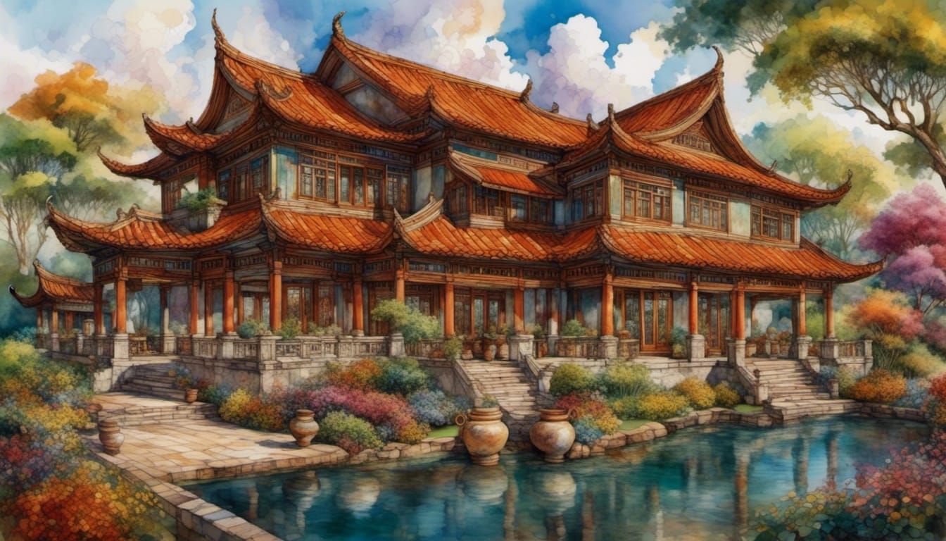 Tang Dynasty Ancient Chinese House Architecture