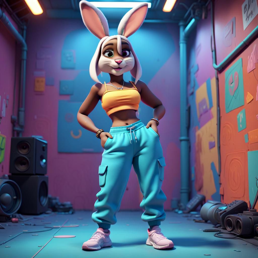 Bunny Rapper in Pixar-Style 3D Animation