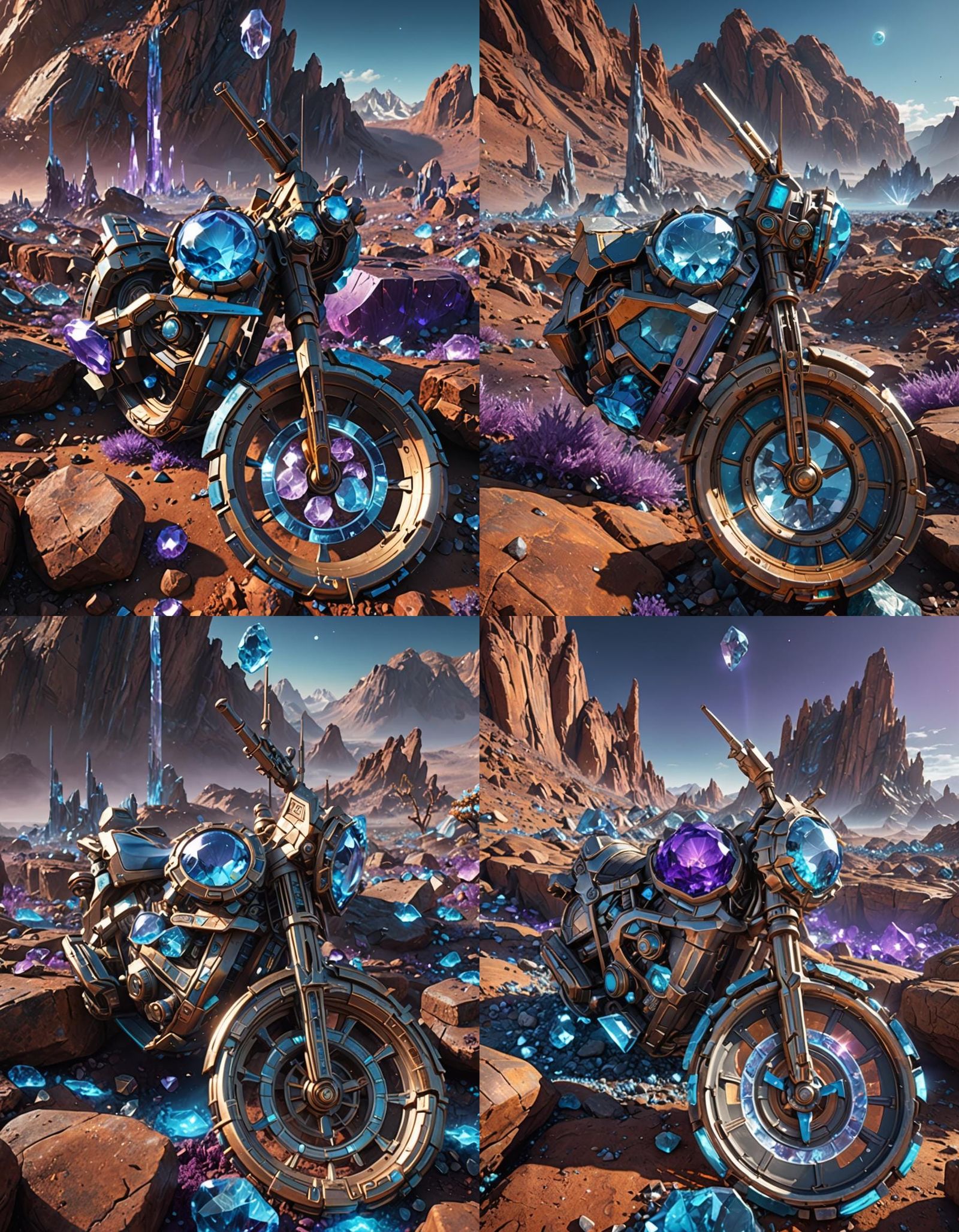 Alien Planet with Crystalline Structures: Fantasy Concept Ar...