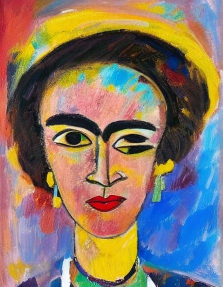 Expressive Oil Portrait of a Lady in Vibrant Colors