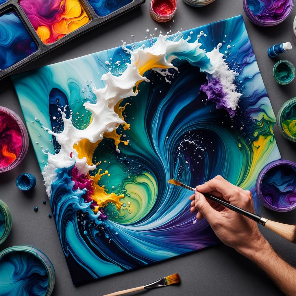Alcohol Ink Artist Unleashing Creativity on Canvas