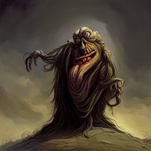 Horrific Grimace in Gothic Horror Style