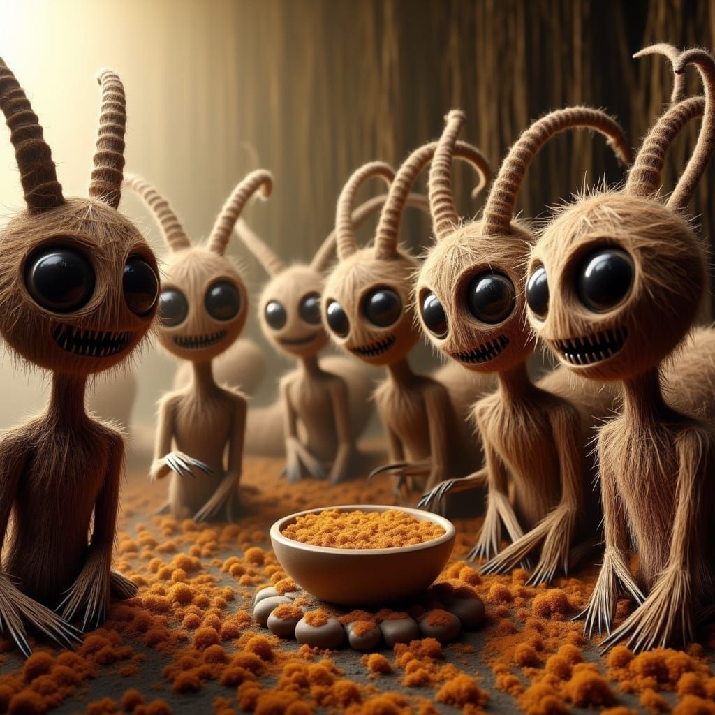 Creepy Cute Creatures at a Grateful Feast