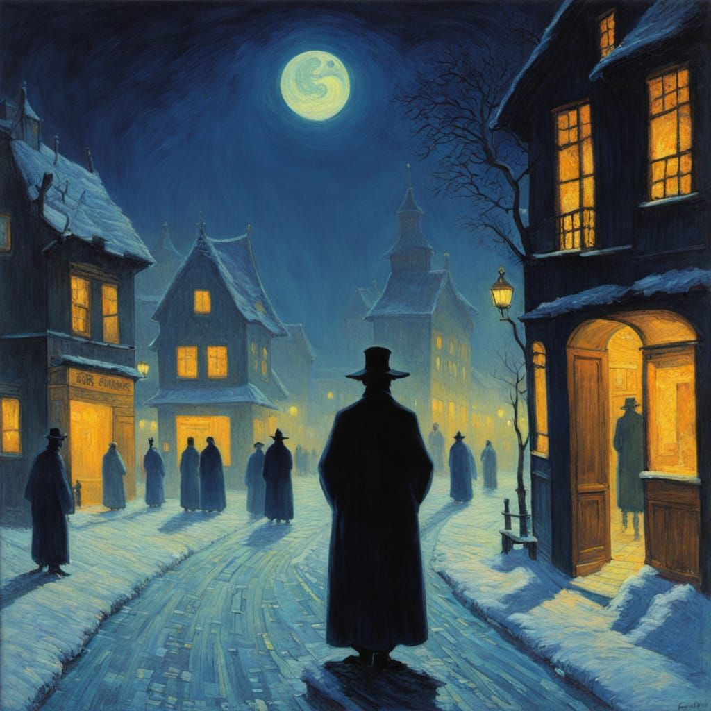 Eerie Sandman in Blacklight Post-Impressionism