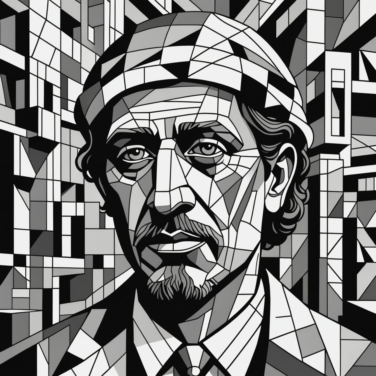 Ecce Homo: Geometric Fauvism in Black and White