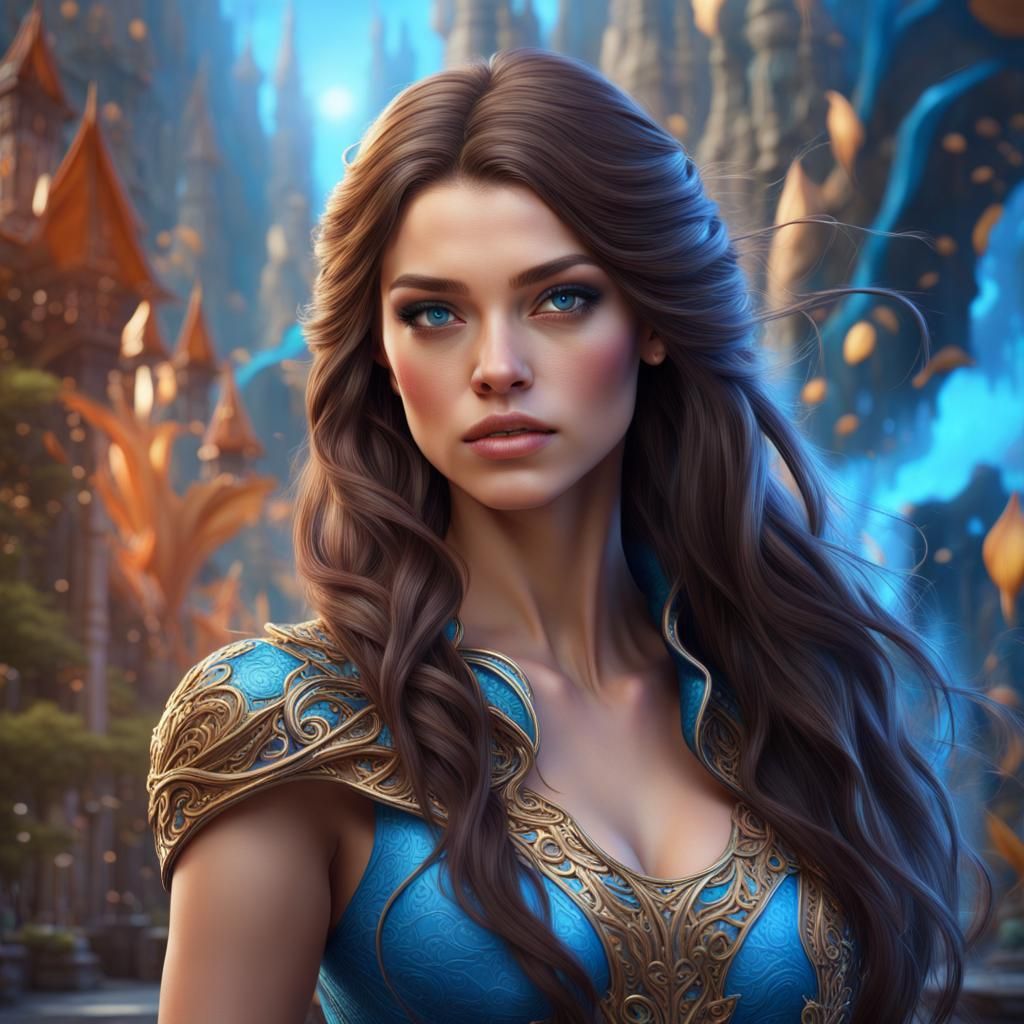 Fantasy Portrait: Young Woman with Brunette Hair