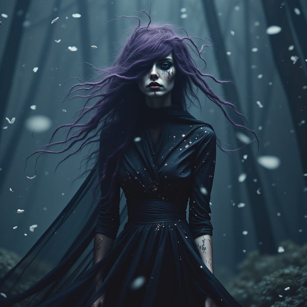 Elemental Fae Witch in Cosmic Meteor Shower