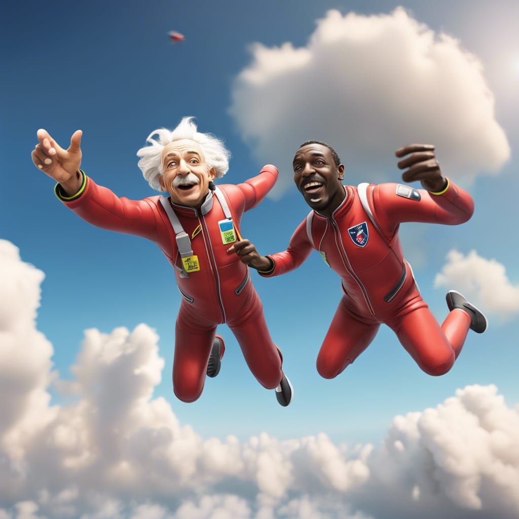 Einstein Skydiving Instructor: Hyperrealistic Jump with Usai...