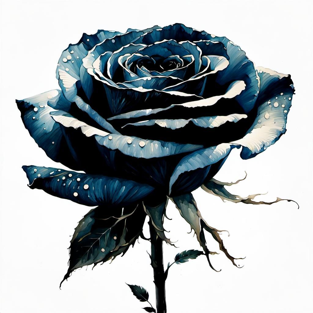 Sepia Rose Watercolor Art Illusion