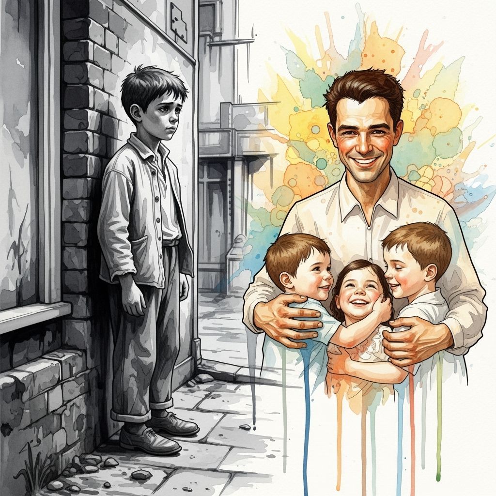 Emotional Double Exposure Watercolor Portrait