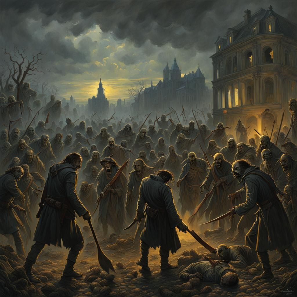 Horror Zombie Apocalypse in Doré and Rutkowski Style