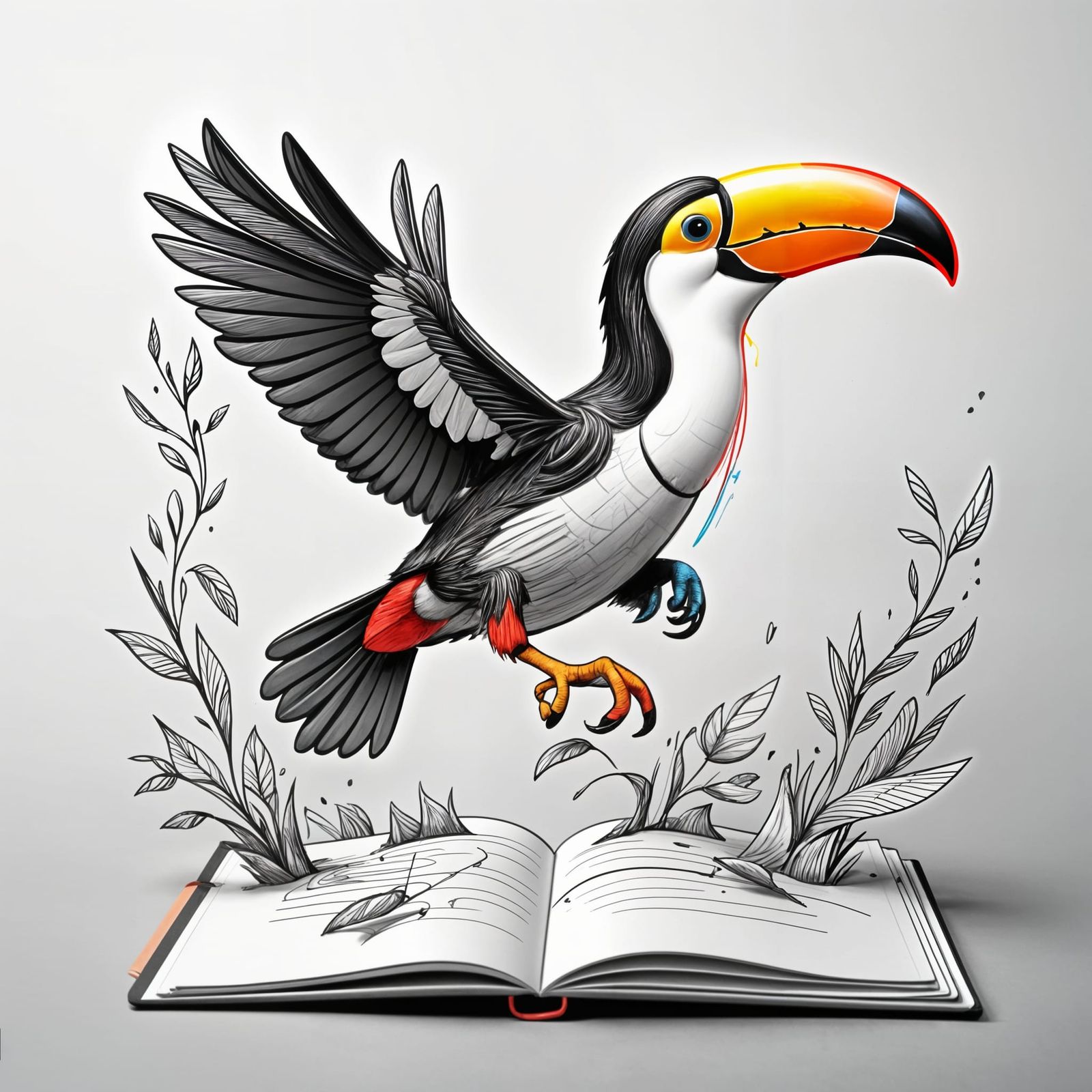 Toucan Doodle Comes to Life as 3D Art