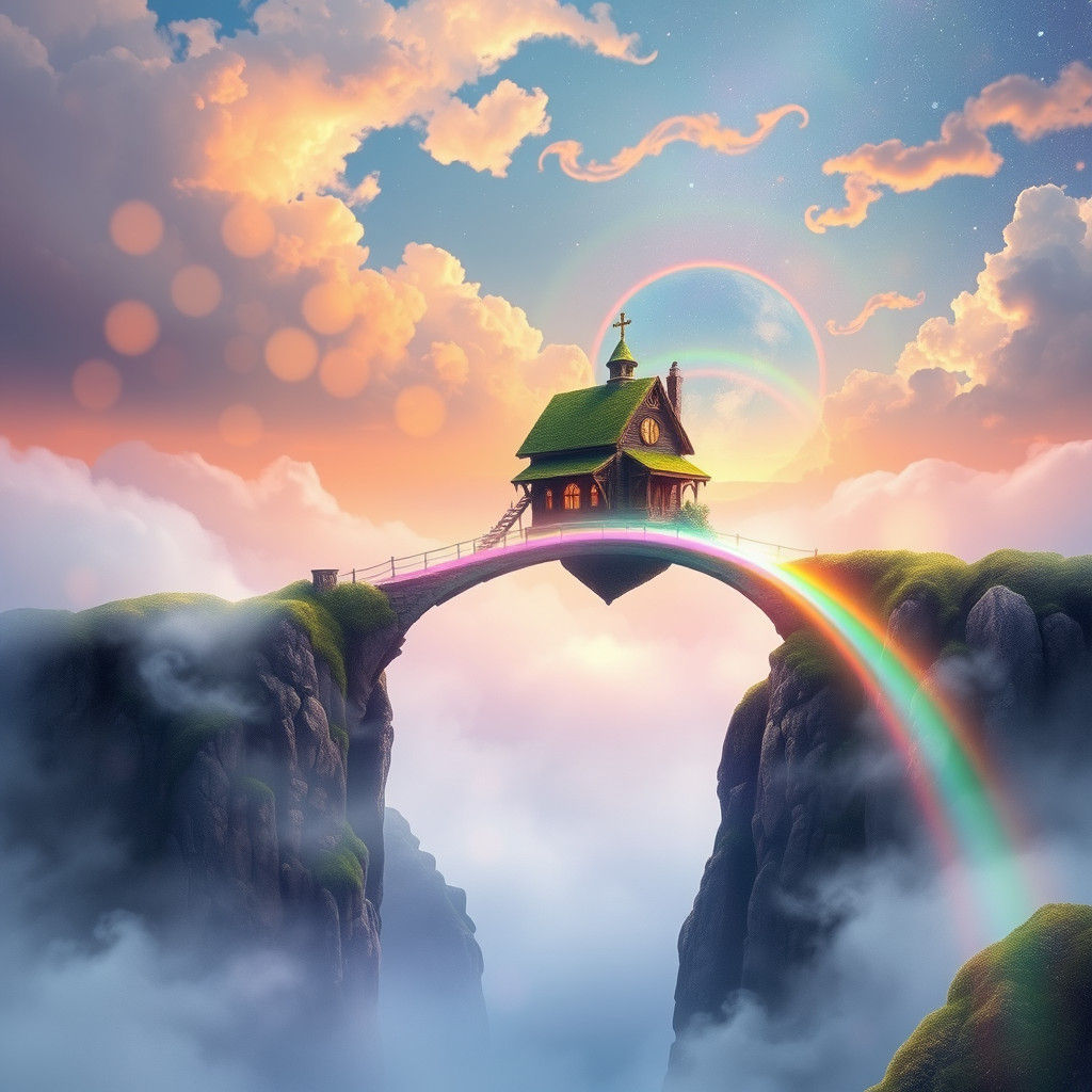 Rainbow Bridge House in Shamanic Pre-Raphaelite Style