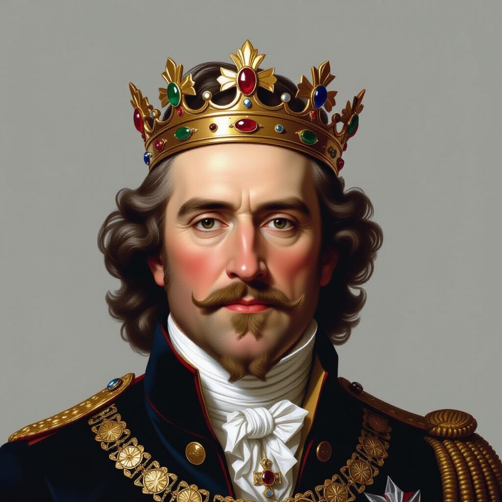 Historical Figure Illuminated by Dramatic Light