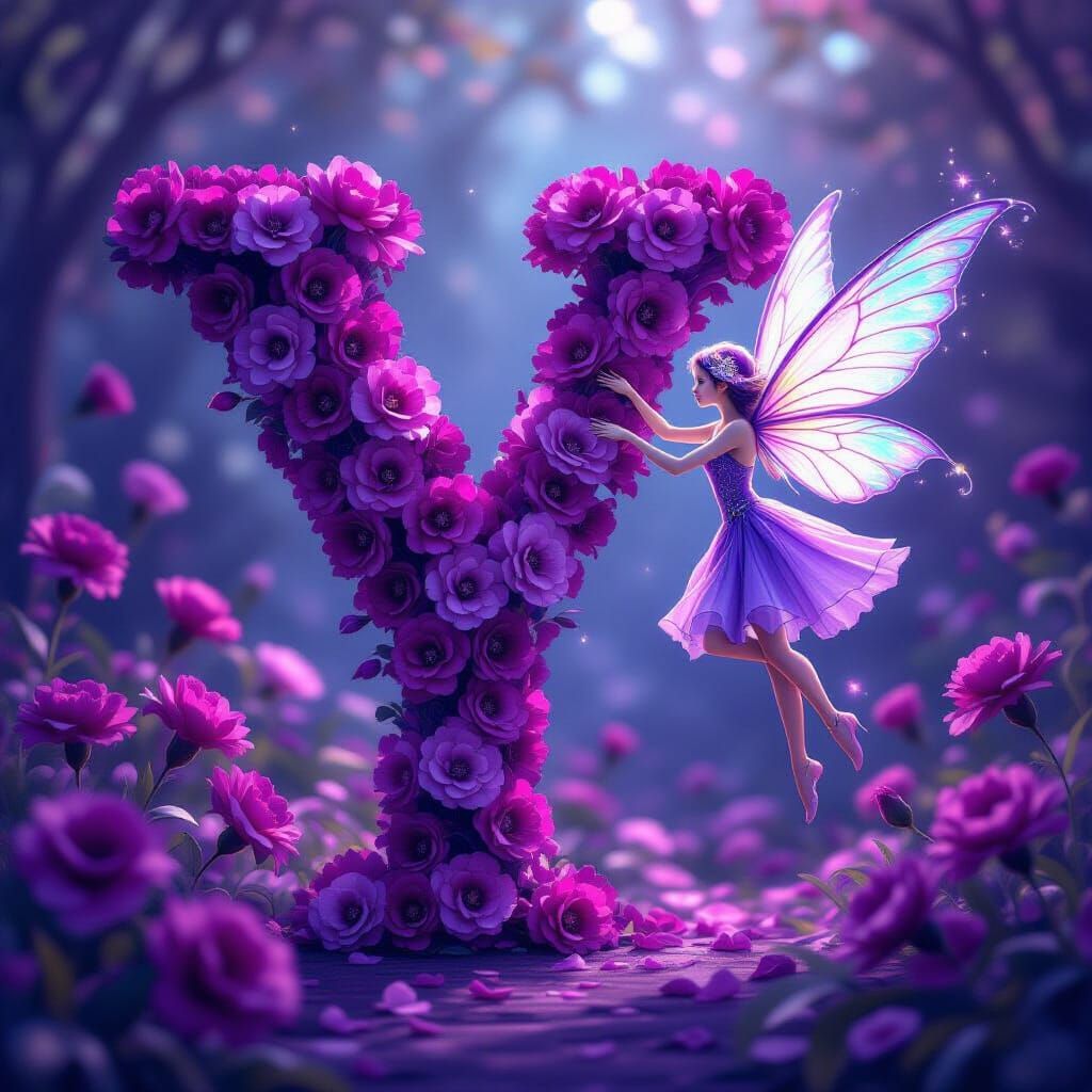 Purple Carnation Y with Ethereal Fairy