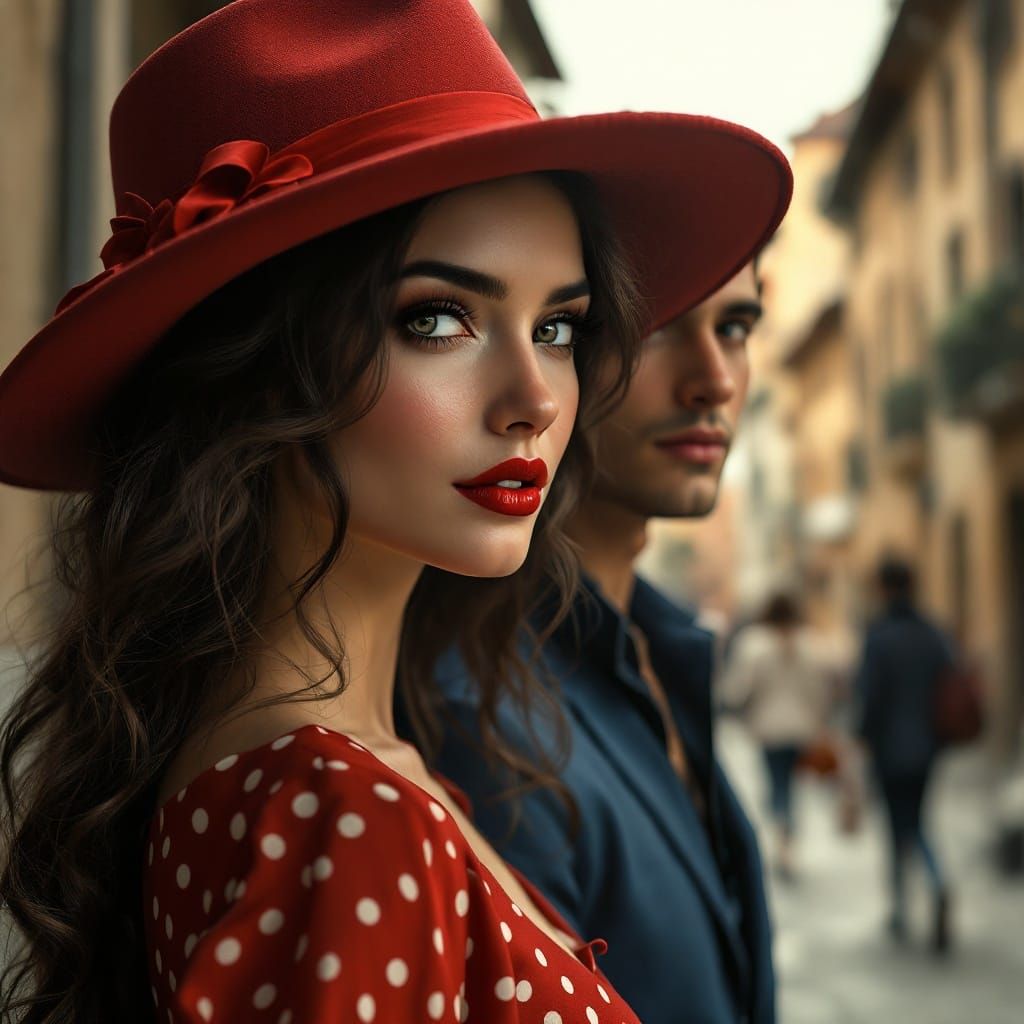 Elegant Couple Portrait in Vibrant Colors