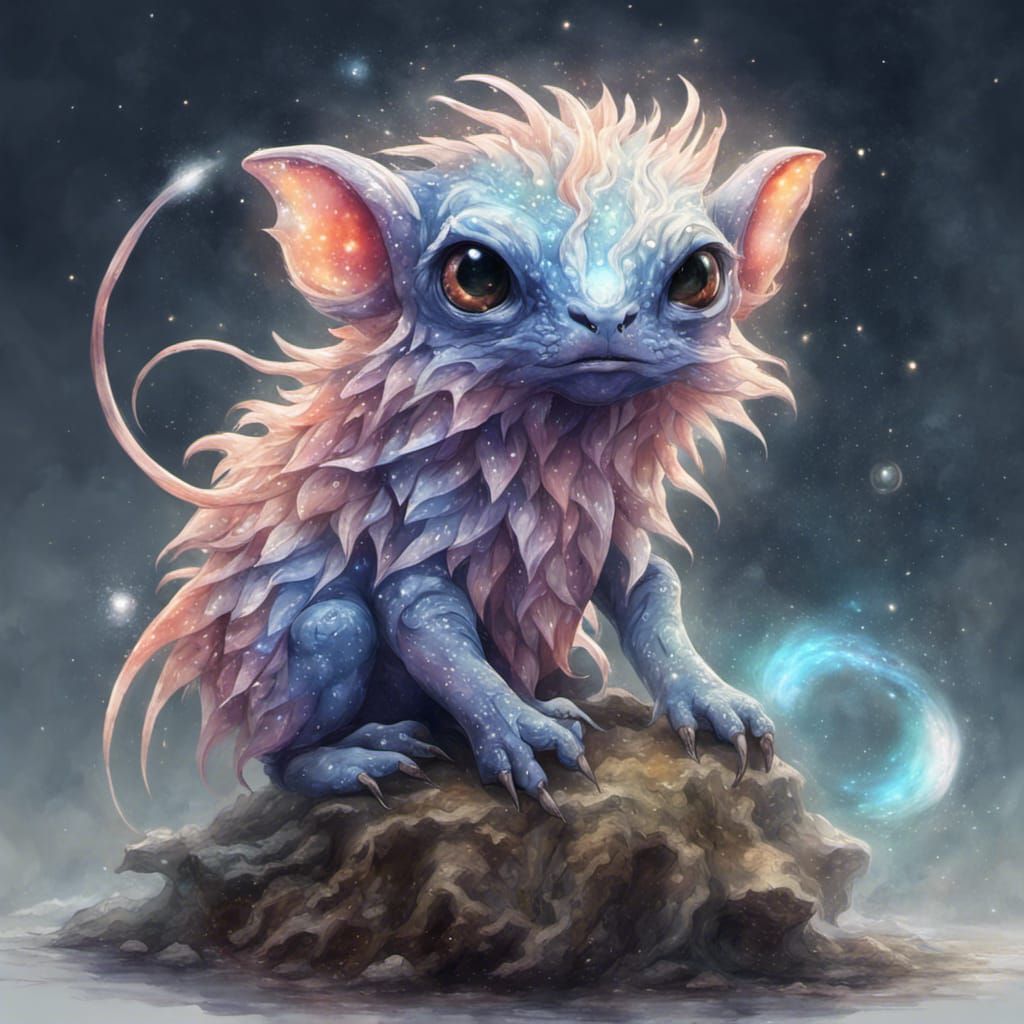 Cute Supernova Creature in Detailed Digital Painting
