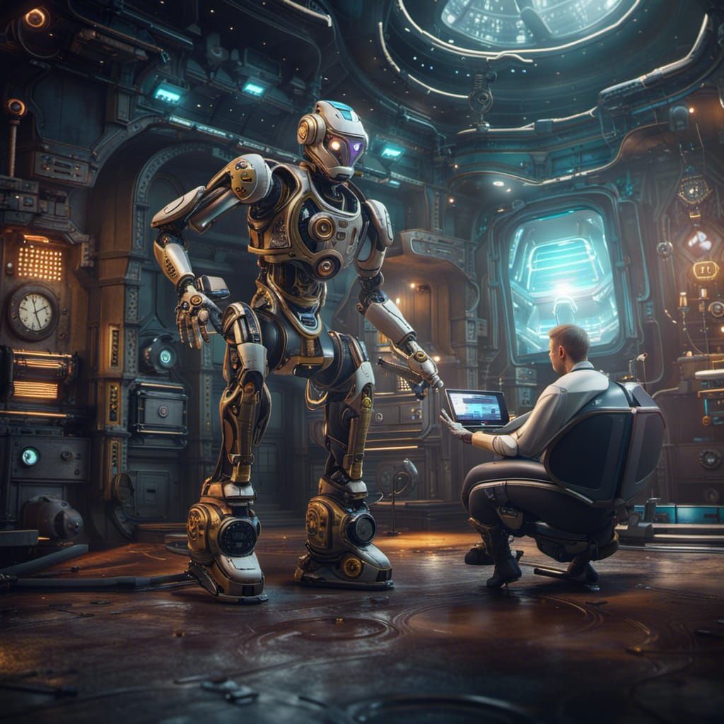 Futuristic Robot Doctor in Epic Setting