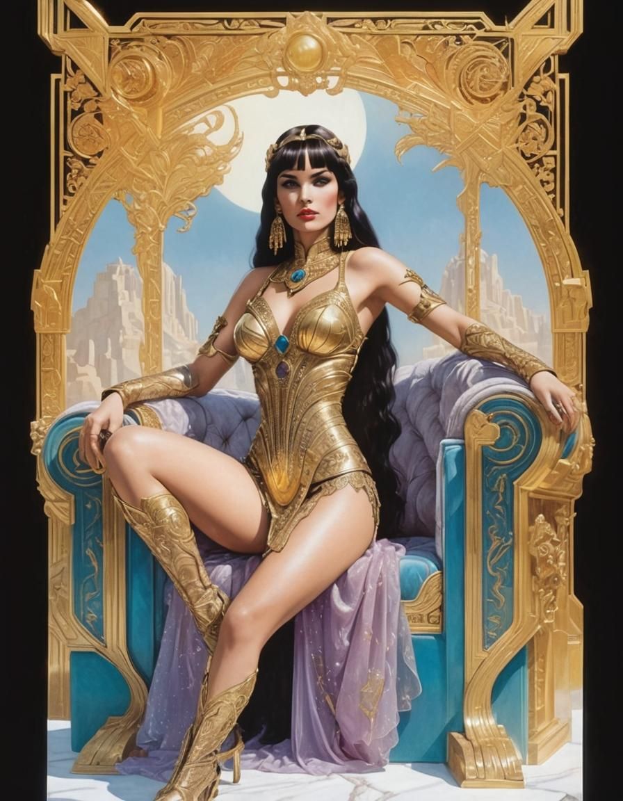 Futuristic Princess of Mars in Sci-Fi Pinup Style