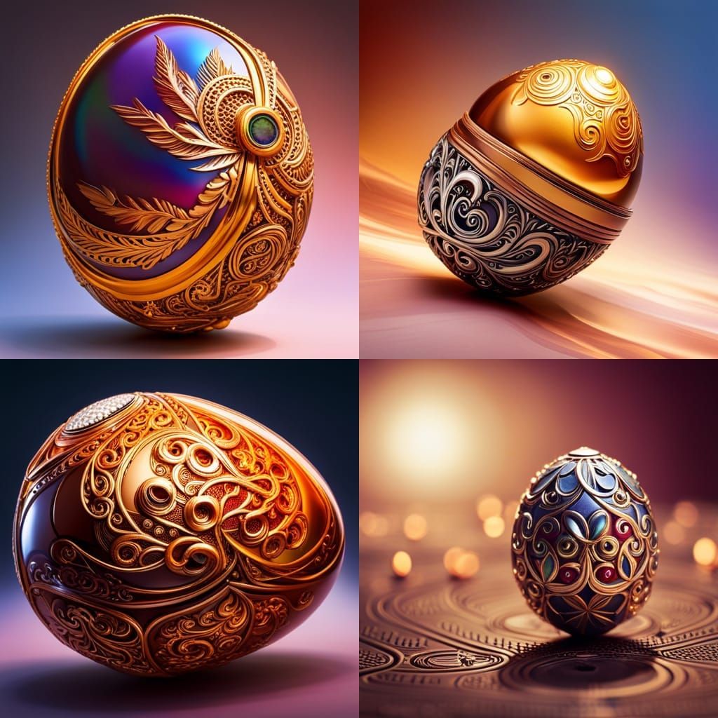 Ornate Jeweled Egg in Faberge Style