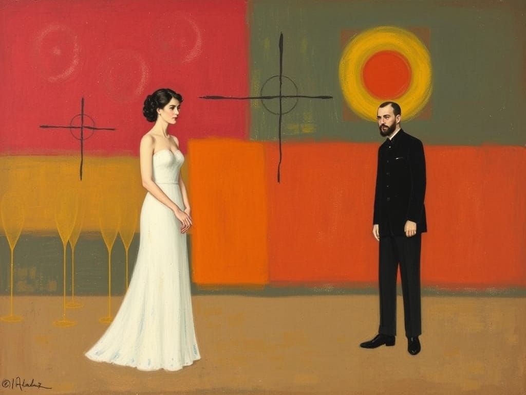 Abstract Expressionist Vows in Muted Hues