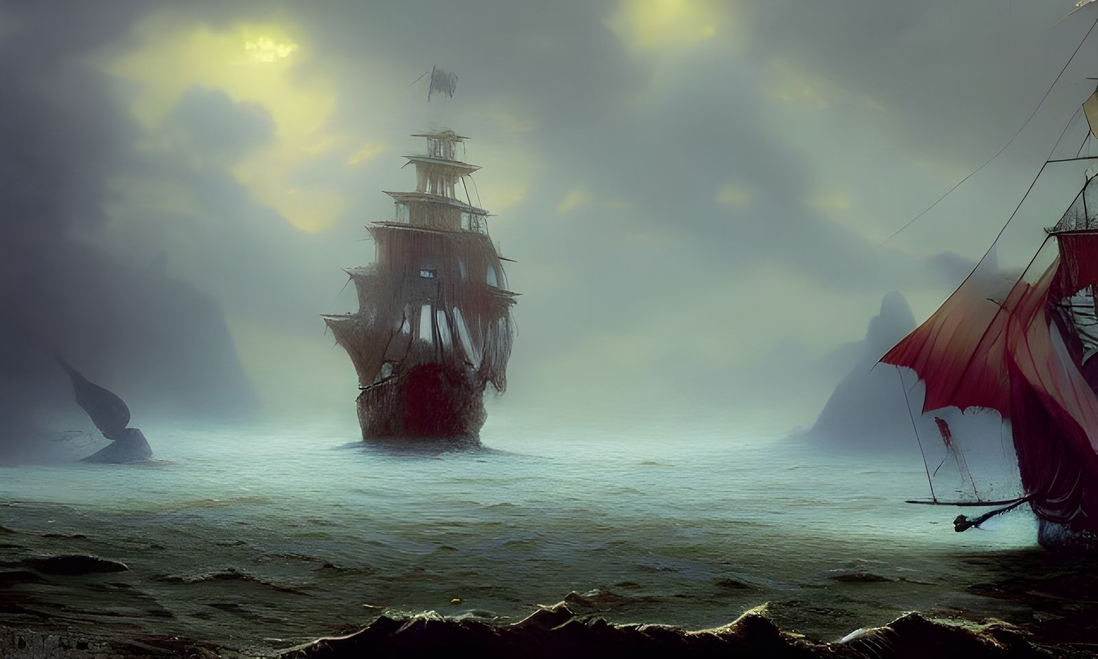 Pirate Crew in Ethereal Oil Painting Style