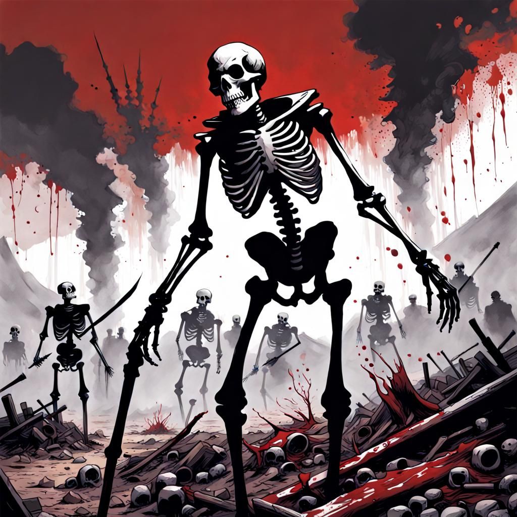 Bloody Skeleton in War, Sinister Art