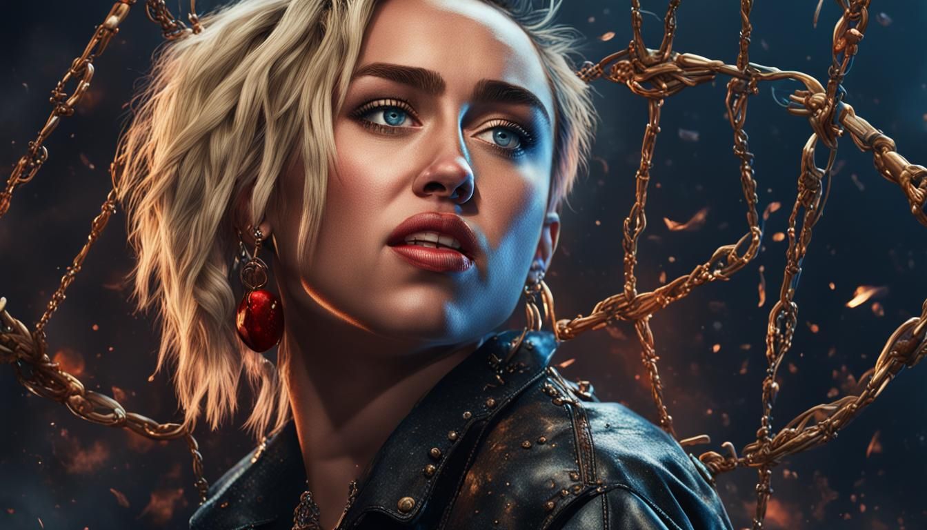Miley Cyrus Wrecking Ball Portrait: Detailed Matte Painting