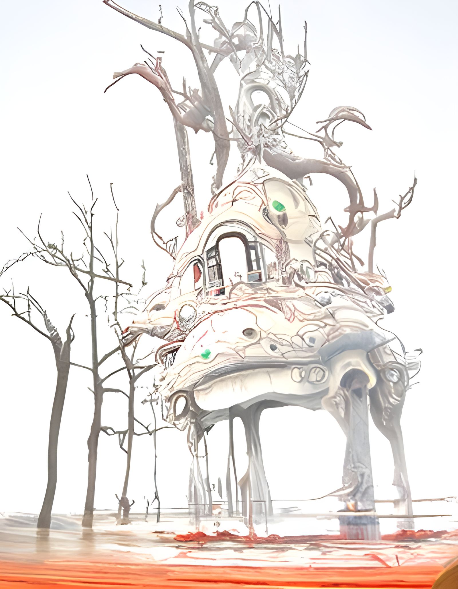 Creepy Steampunk Horror Landscape in Digital Art