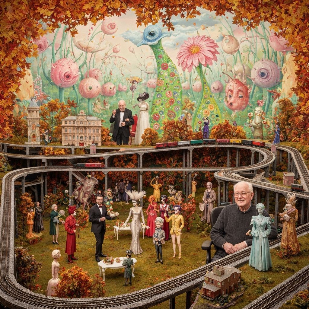 Surreal Garden Party in Style of Klimt and Bosch