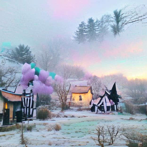 Pastel Goth Christmas Morning in Cozy Cottage