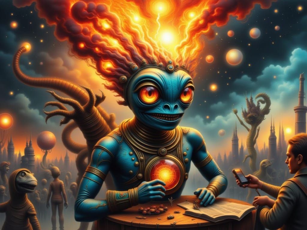 Alien Freakshow Performer's Volcanic Head