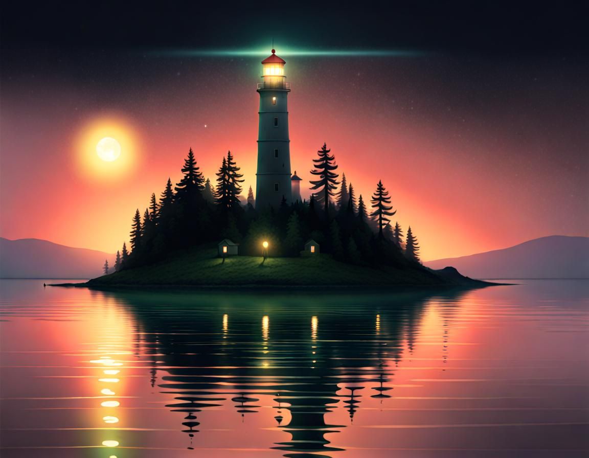 Lovecraftian Landscape with Luminous Lightbugs