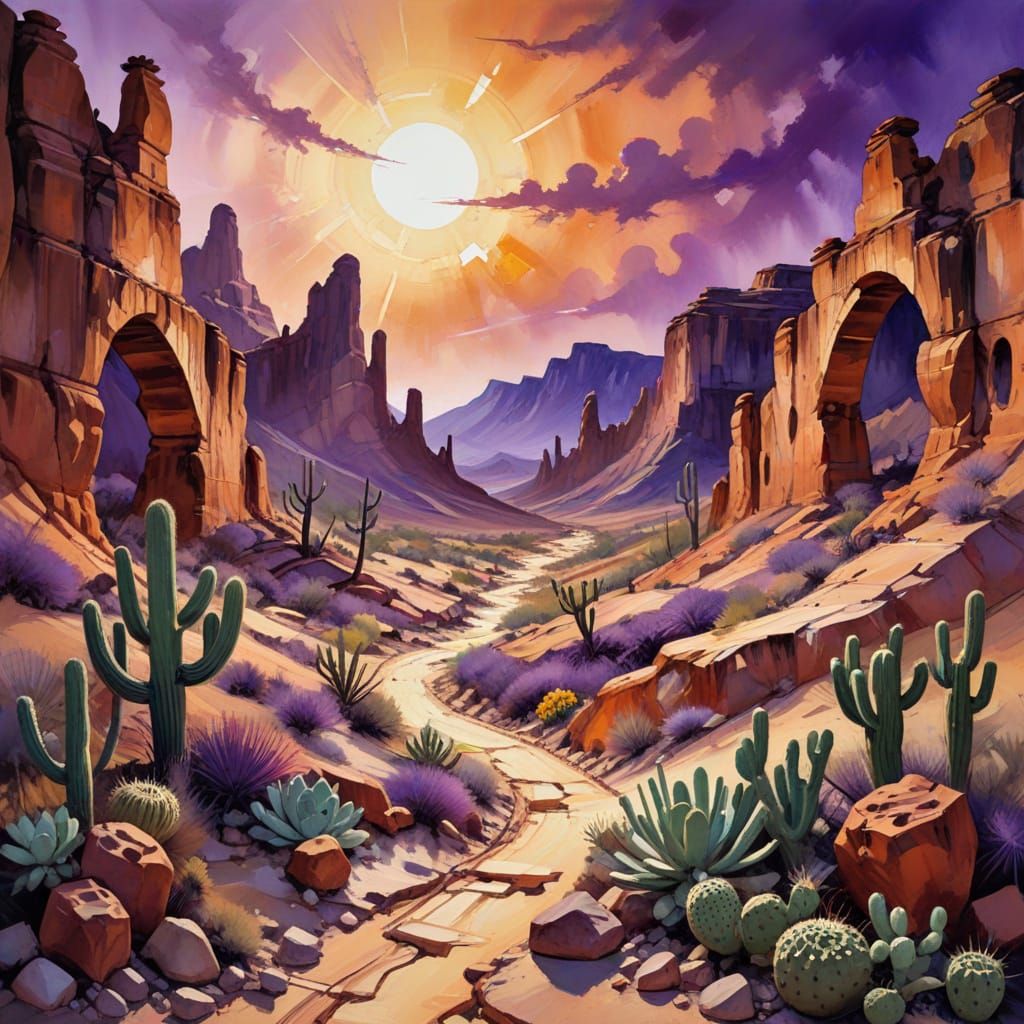 Desert Twilight: Expressionist Abstract Fractal Art