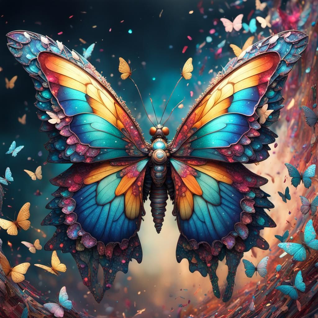 Confetti Butterfly in Borderland Fantasycore Style