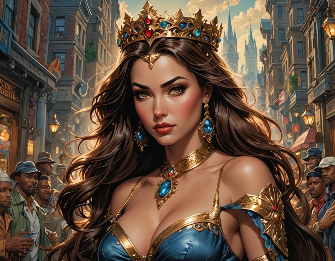 Hyperrealistic Woman in Comic Art Style