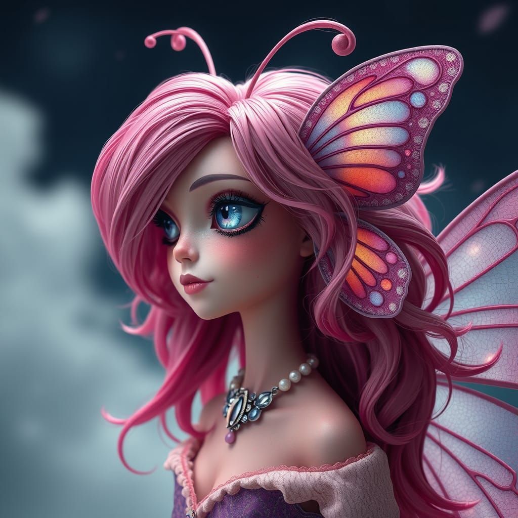 Ethereal Faerie-Human Hybrid in Whimsical, Organic Style