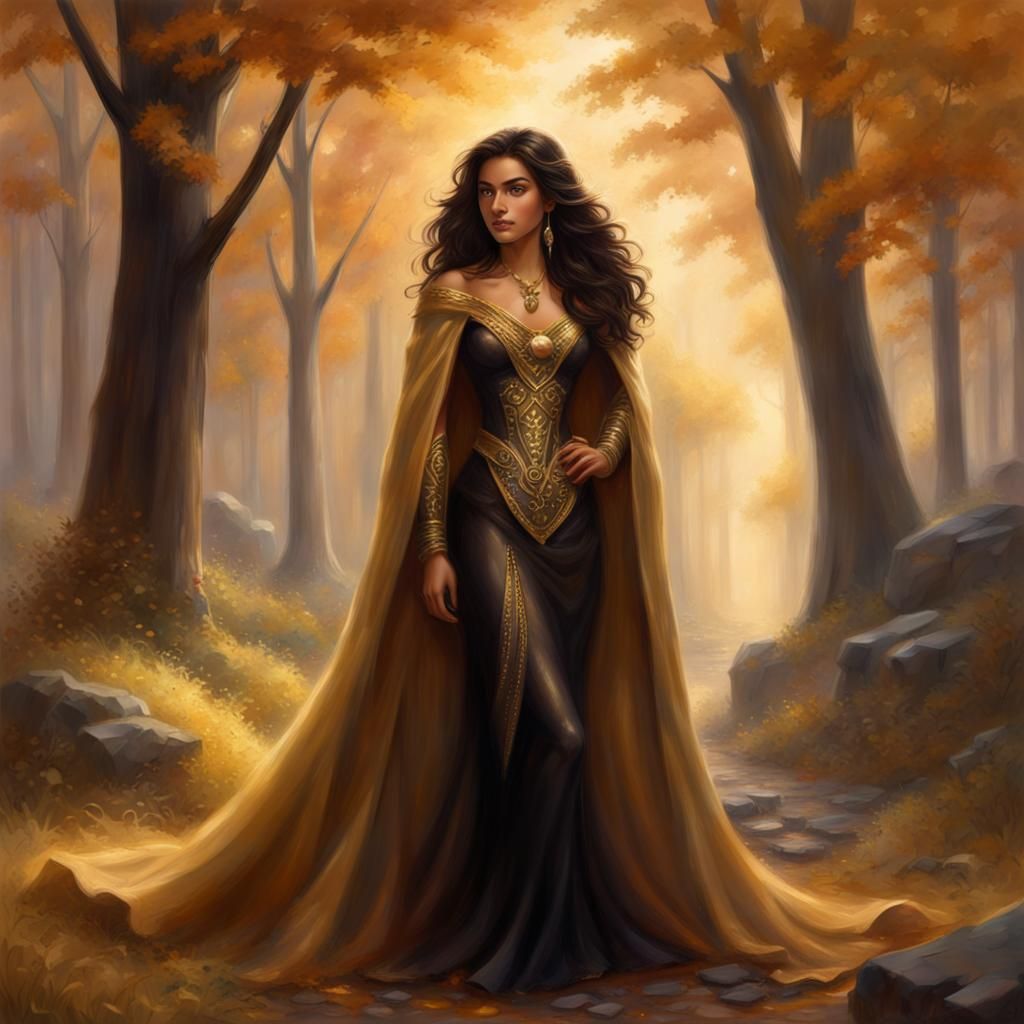 Latina Noblewoman in Ethereal Fantasy Style